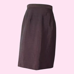 Harve Bernard Brown Satin Pencil Skirt Size 6